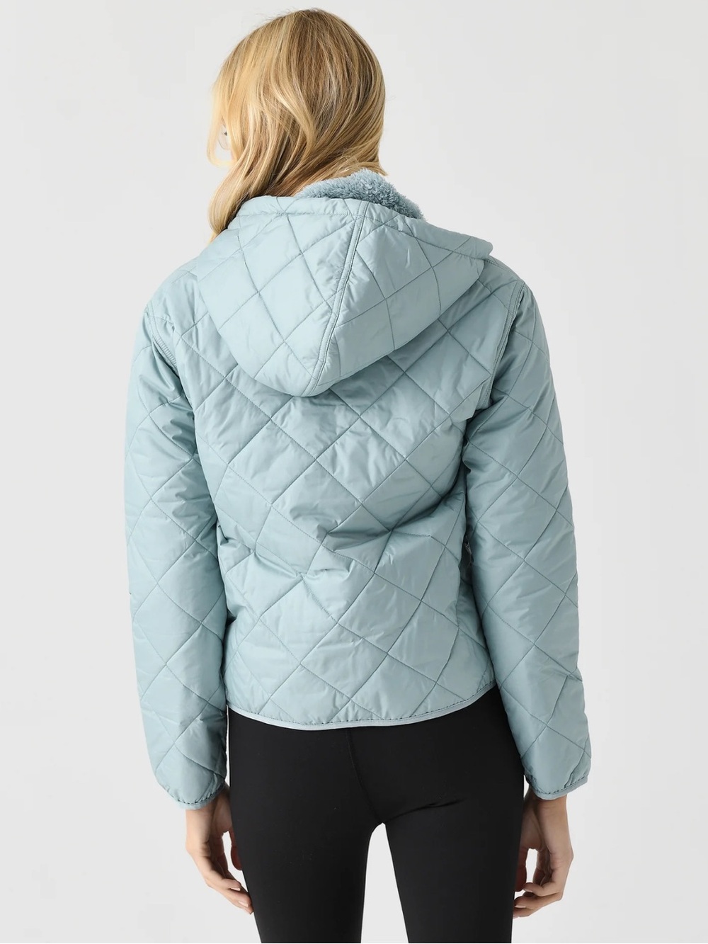 Patagonia Womens Diamond Quilted Bomber Hoody Jacket, Thermal Blue, NWT, size XS - Picture 4 of 6
